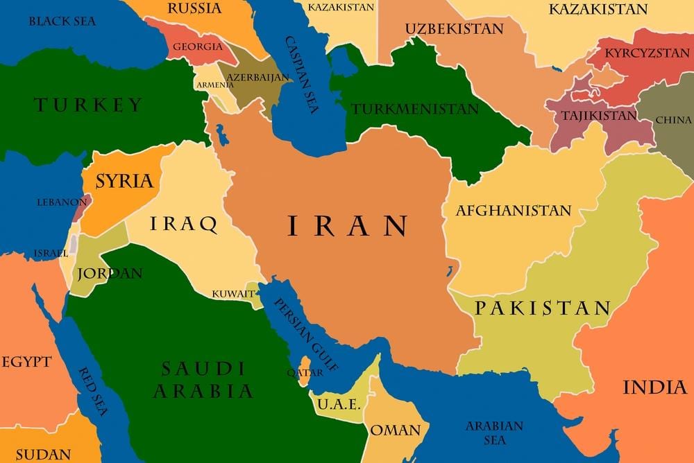 خريطة قطر و الشرق الأوسط