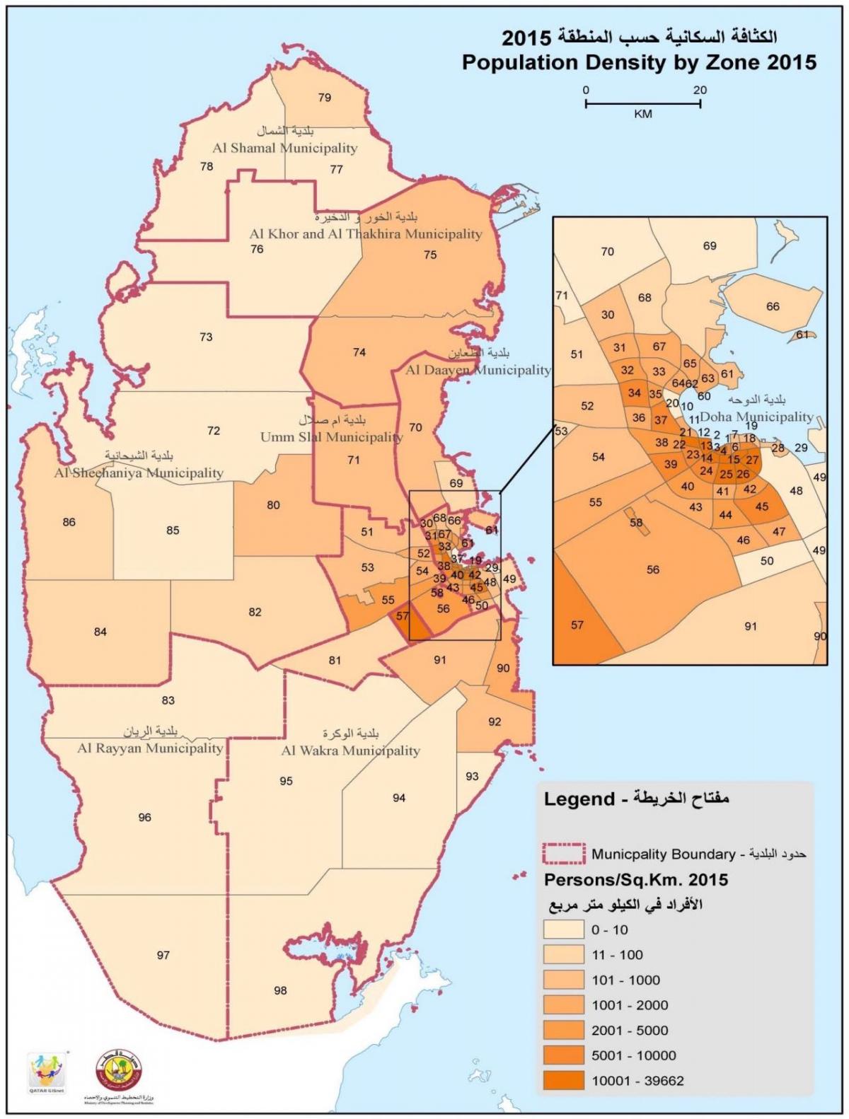 خريطة قطر السكان