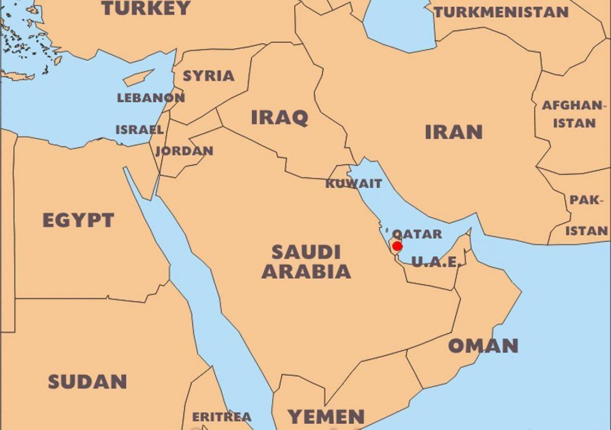 قطر بلد في العالم خريطة