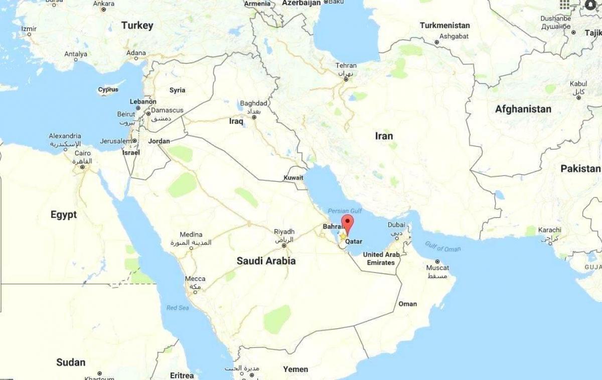 خريطة العالم تبين قطر