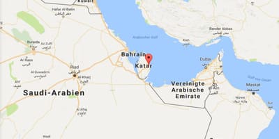 خريطة الدوحة قطر على خريطة العالم ، 