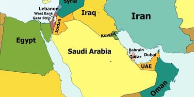 خريطة قطر والدول المحيطة