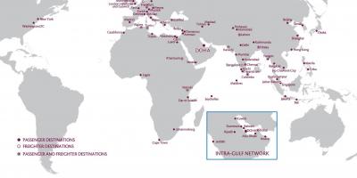 الخطوط الجوية القطرية خريطة الشبكة